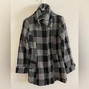 Metropark pea coat in black and gray